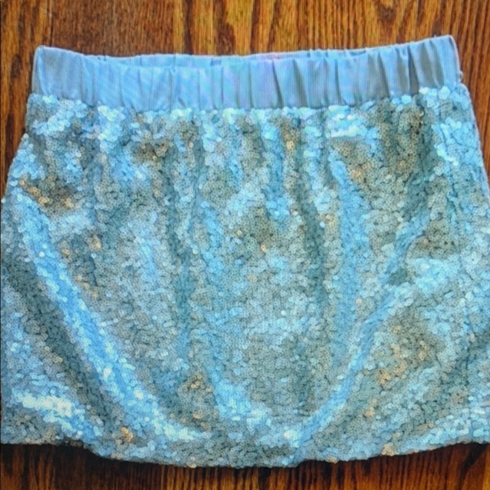 Sequin Mini Skirt in Shimmering Silver
